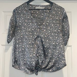 Abercrombie & Fitch Floral Blouse - Blue and White